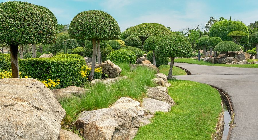 Rock sales and garden bed installation in Carmel, IN.